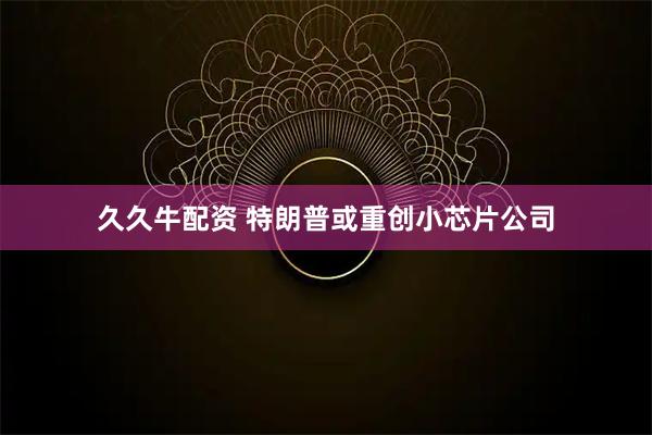 久久牛配资 特朗普或重创小芯片公司